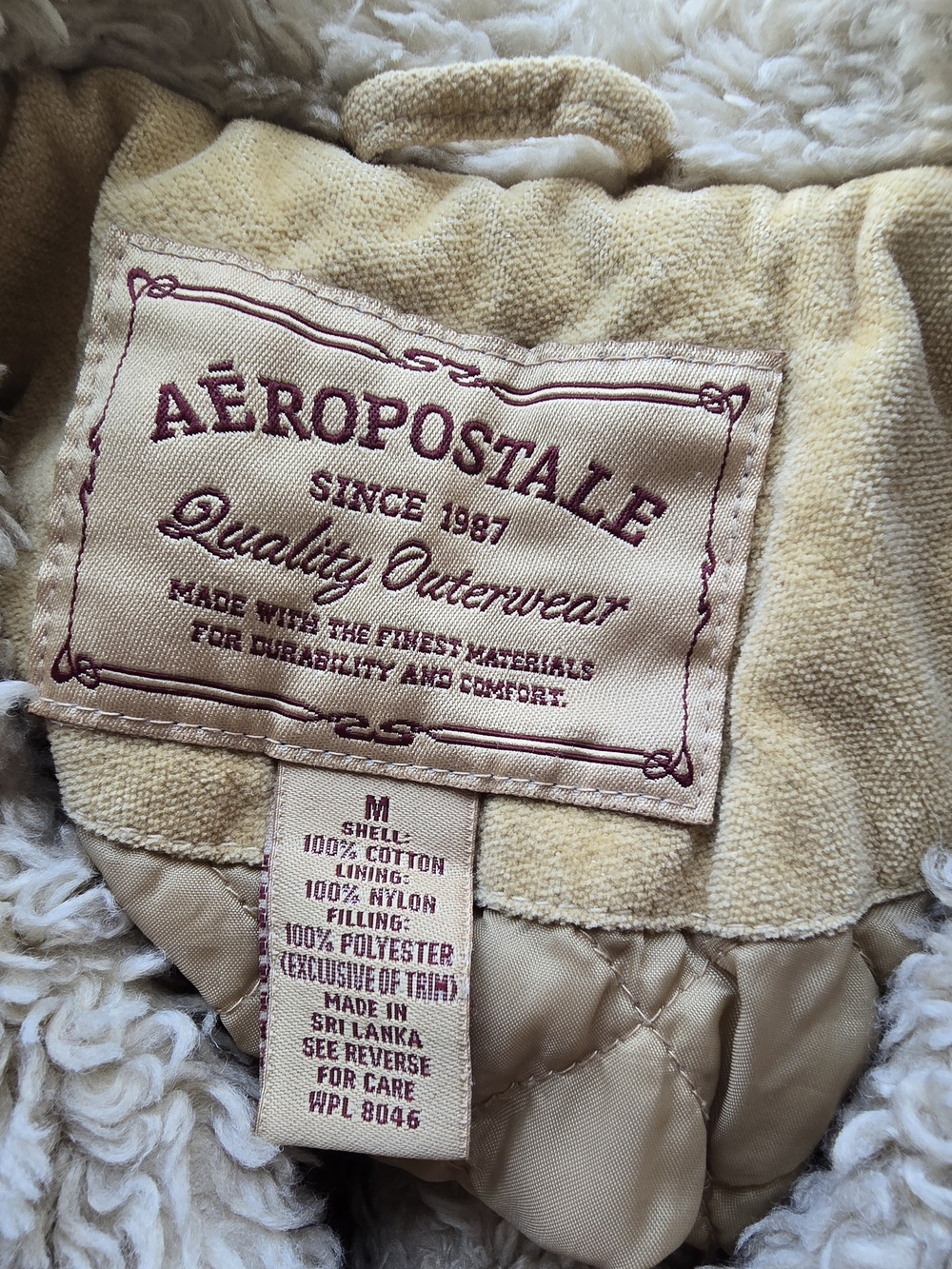 Aeropostale Vintage Sherpa-Lined Corduroy Trucker Jacket Size M